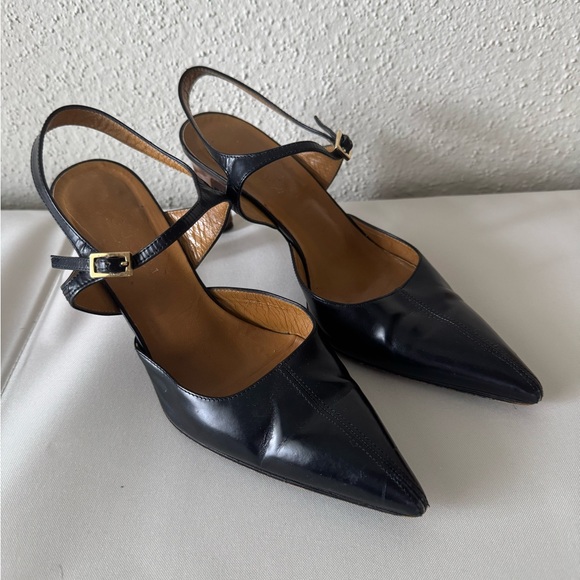 Gucci Shoes - Gucci Black and Brown Slingback Heels